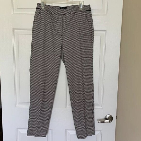Talbots Heritage Pants Womens Size 8 Black Houndstooth Straight Leg - Picture 1 of 11